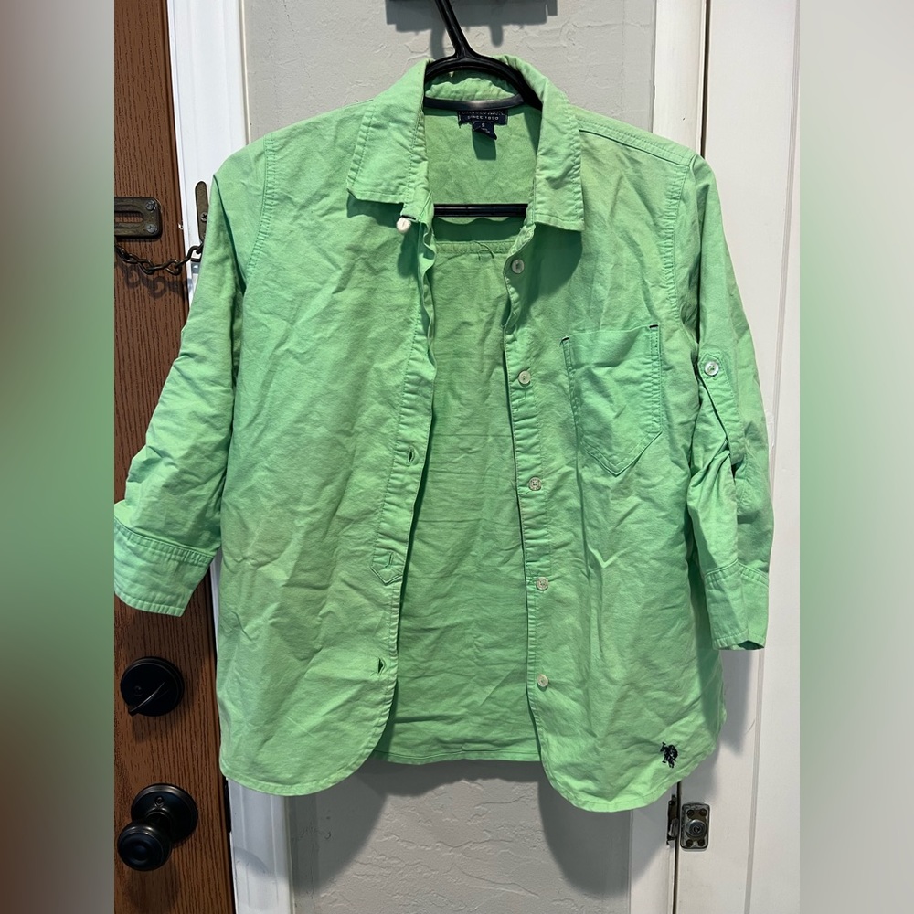 US Polo Assn green shirt, size S